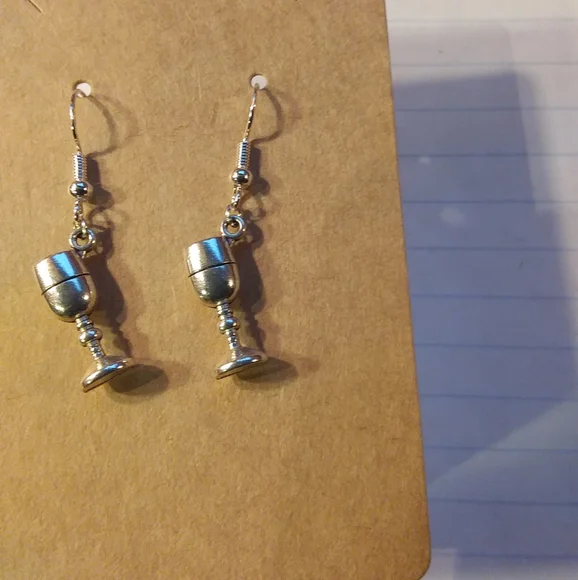 Wine Glass Earrings - Picture 2 of 2